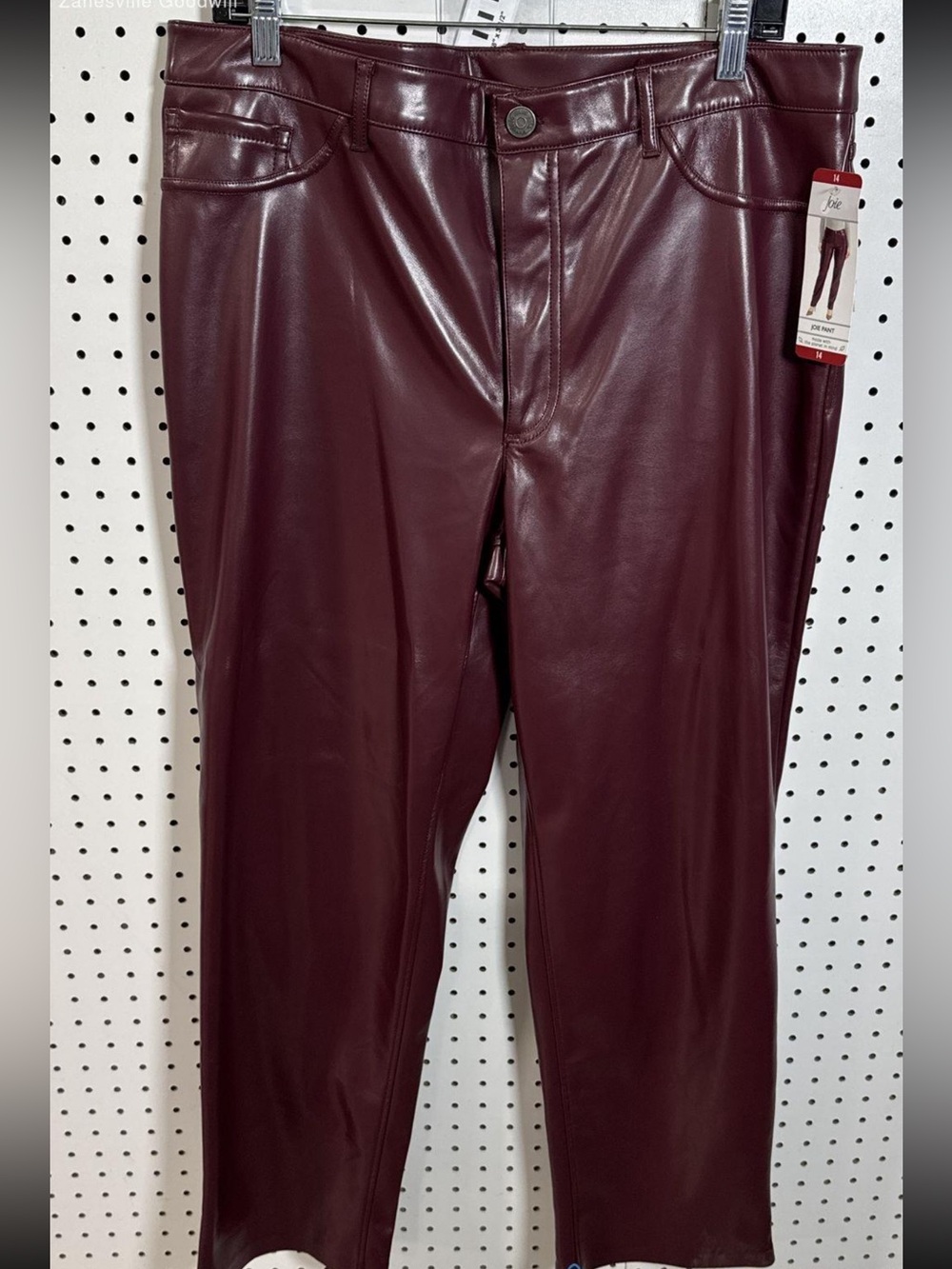 Joie faux leather pants in Burgundy